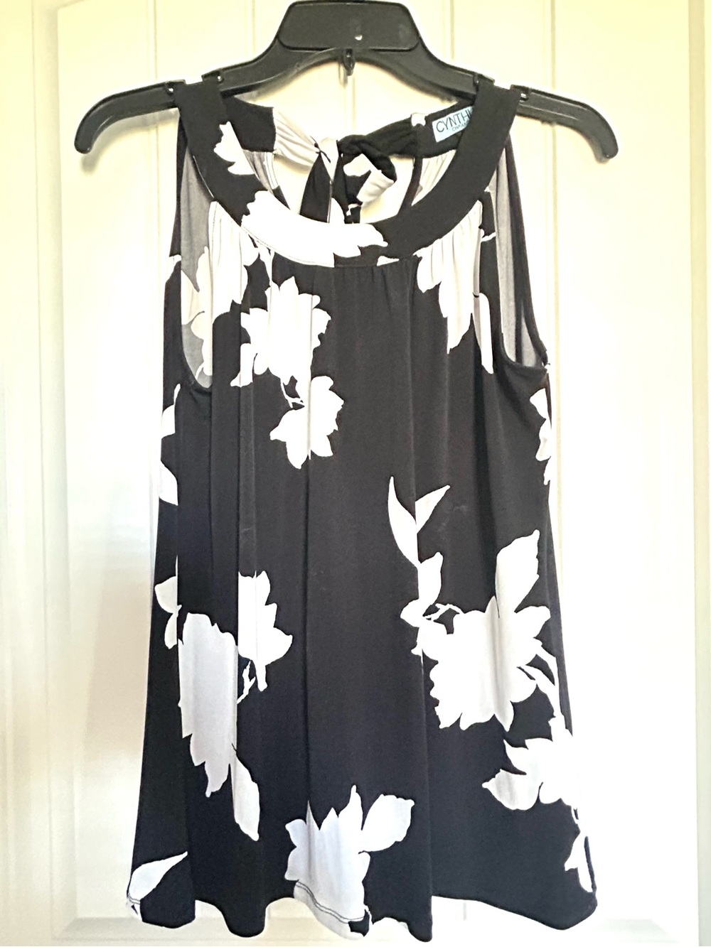 Cynthia Rowley Vintage Black and White Floral Halter Top